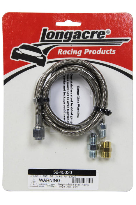 LONGACRE 52-45030 Steel Braided Gauge Line 36in