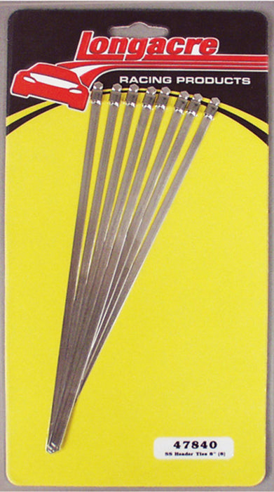 LONGACRE 52-47840 Header Wrap Ties 8in 8pk Stainless