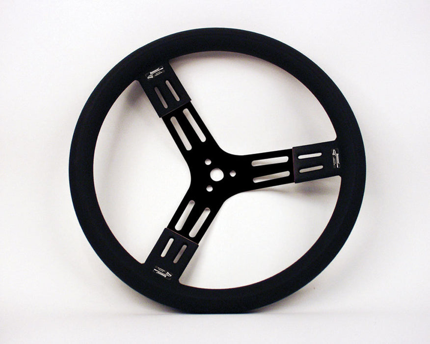 LONGACRE 52-56841 15in. Steering Wheel Black Steel Smooth Grip