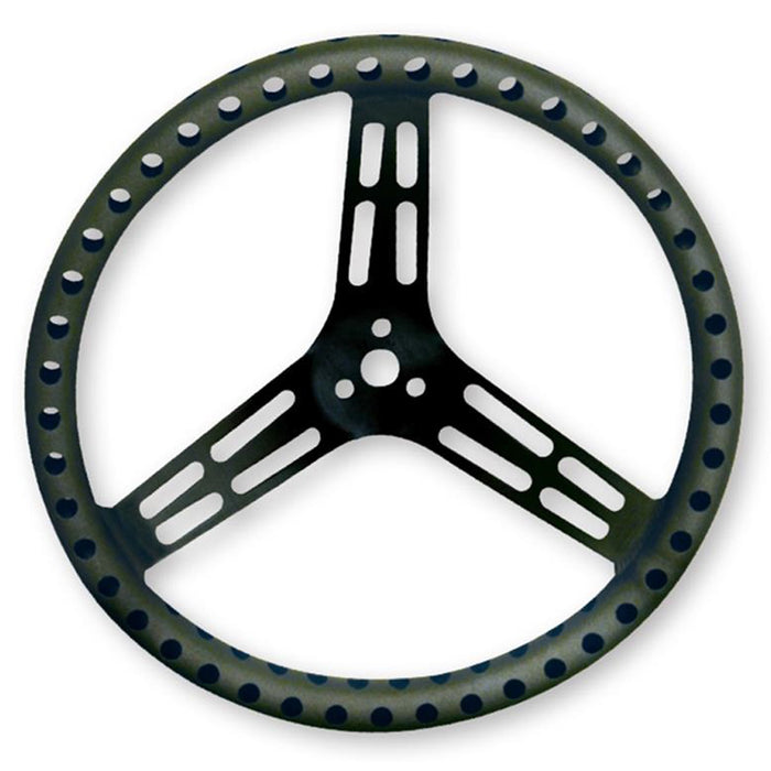 LONGACRE 52-56867 Steering Wheel 15in Flat Drilled Black