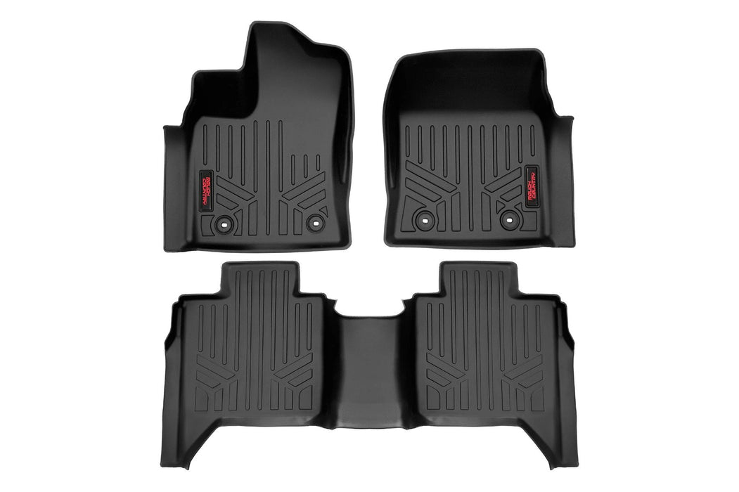 Rough Country M-71780 Floor Mats Front Row  and Rear Row CrewMax Toyota Tundra 2WD/4WD (22-23) Rough Country - Truck Part Superstore