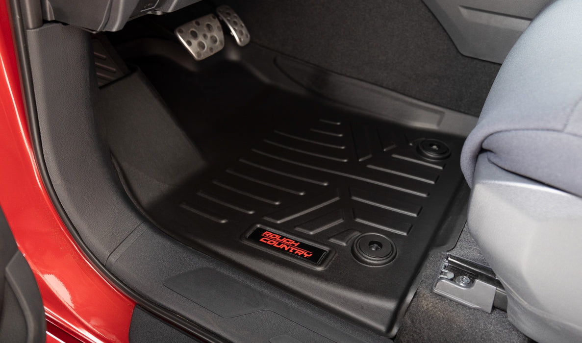 Rough Country M-71780 Floor Mats Front Row  and Rear Row CrewMax Toyota Tundra 2WD/4WD (22-23) Rough Country - Truck Part Superstore