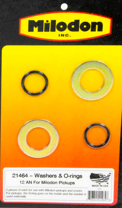 MILODON 21464 -12an Large Washers & O-Rings (2-Each)