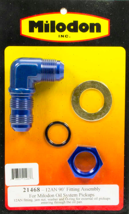 MILODON 21468 Oil Pick-Up Fitting Mopar 12an 90 Degree