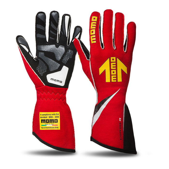 MOMO AUTOMOTIVE ACCESSORIES GUCORSARED11 Corsa R Gloves External Stitch Precurved Large