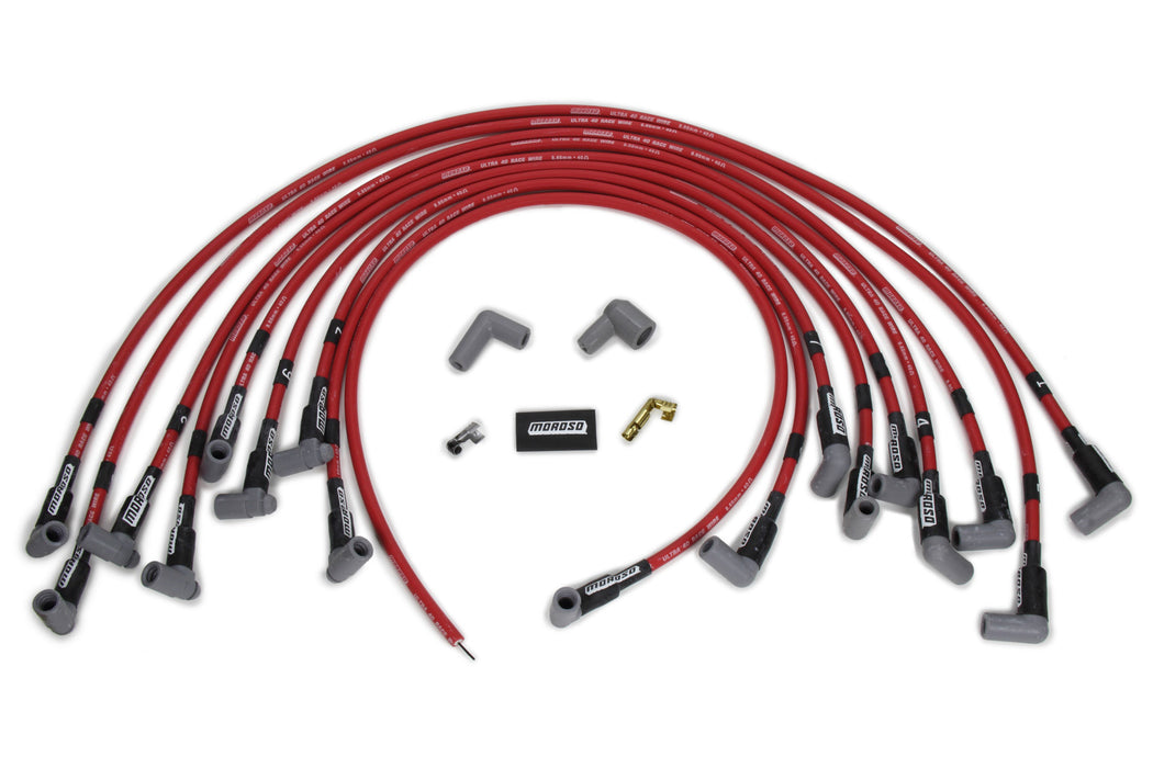 MOROSO 73689 Ultra 40 Plug Wire Set BBC HEI - Red