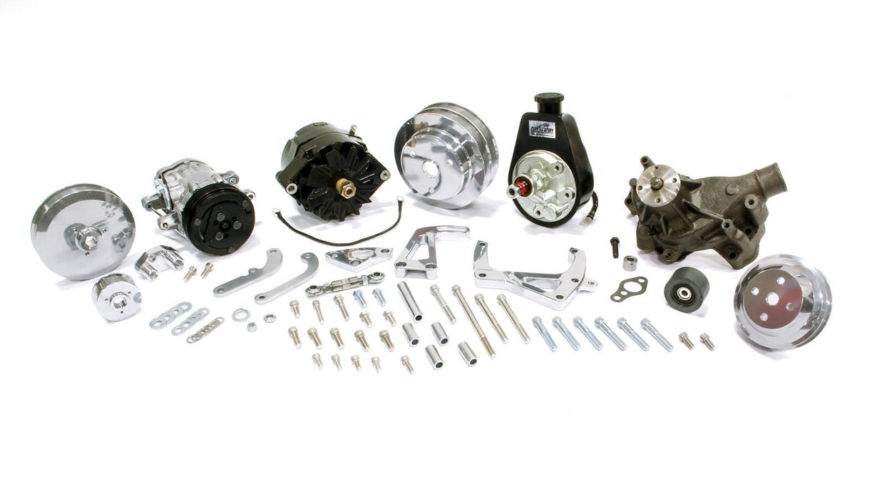 MARCH PERFORMANCE 21690-09 SBC Sport Track Pulley System LWP Silver