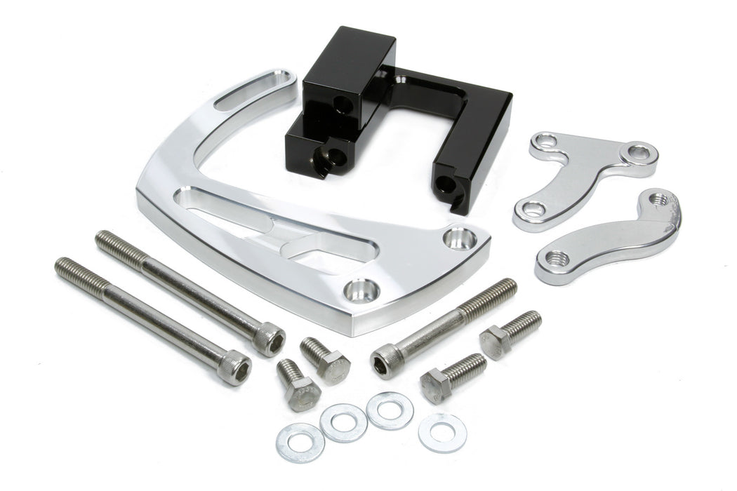 MARCH PERFORMANCE 23004 Chevy BB Power Steering Braket clear powder coat