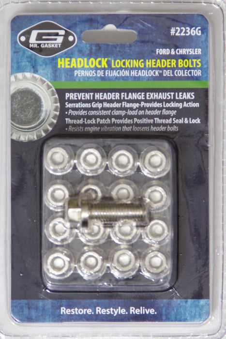 MR. GASKET 2236G Locking Header Bolt Kit 8mm x 1.25 x 1.0mm 17pk