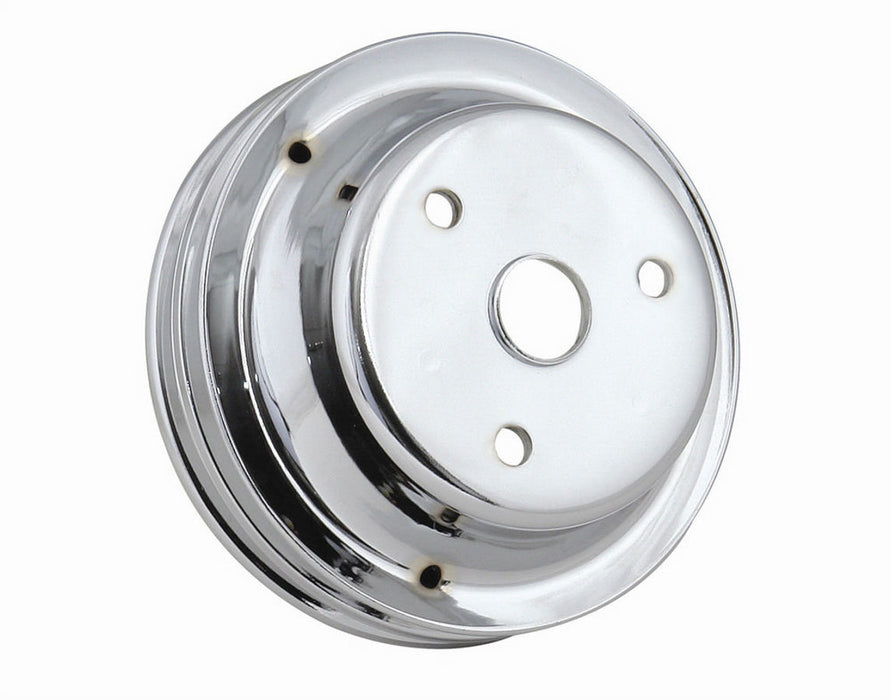 MR. GASKET 4977 Chrome Crank Pulley Double Groove