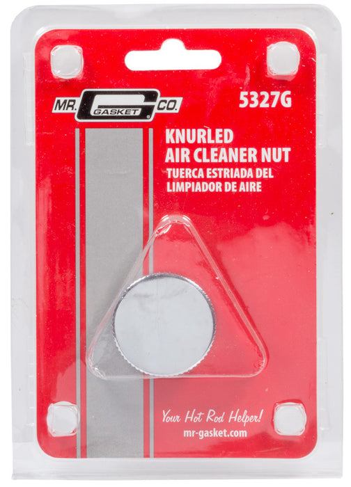 MR. GASKET 5327G Air Cleaner Nut - Chrome Steel Knurl 1/4-20