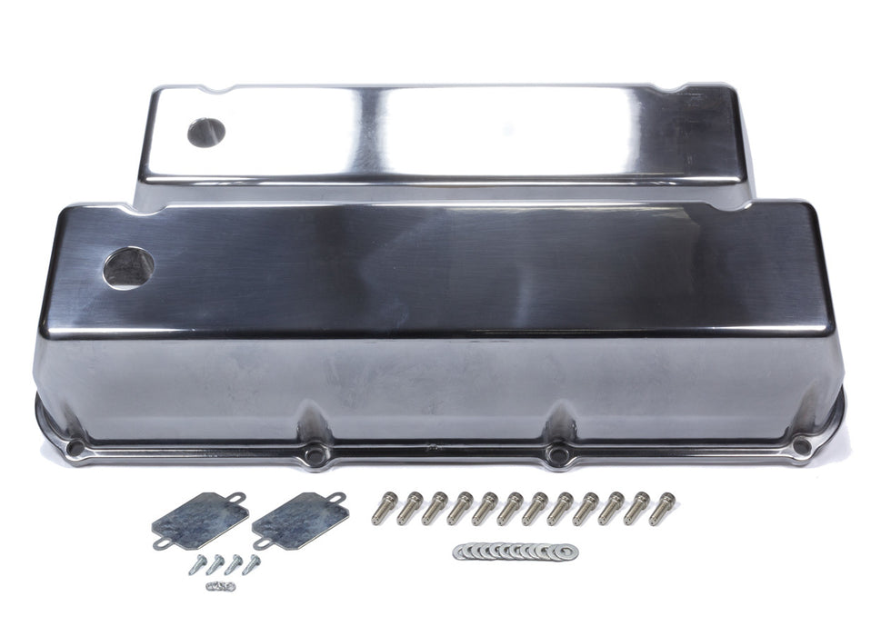 MR. GASKET 6873G BBF Cast Alm Valve Cover Set w/Hole Polished