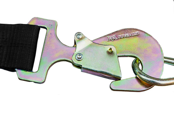 MACS CUSTOM TIE-DOWNS 121108 2in x 8ft Tie Down Strap Flat Snap Hook