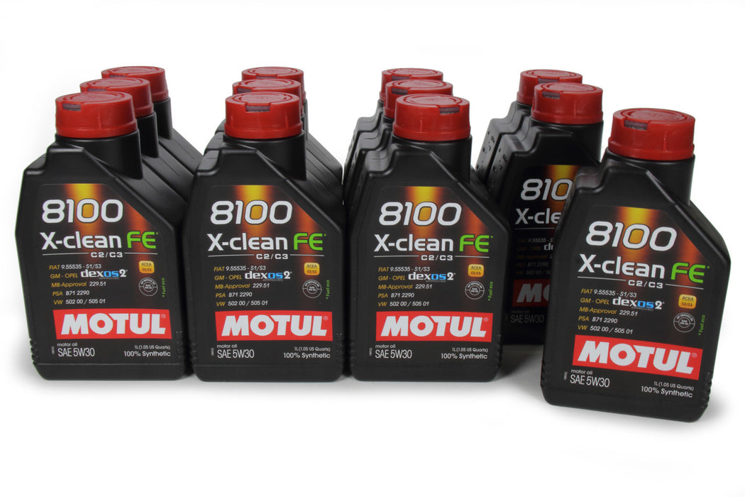 MOTUL USA 104775-12 8100 X-Clean FE 5w30 Oil Case 12 x 1 Liter