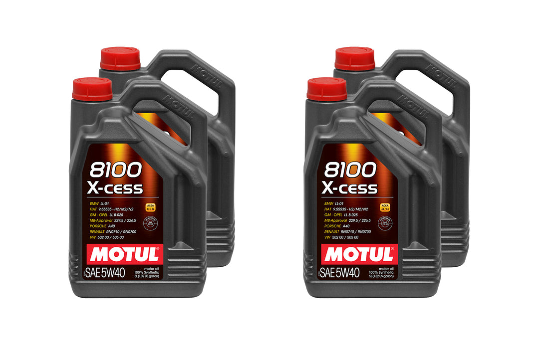 MOTUL USA 109776-4 8100 X-Cess 5w40 Oil Case 4 x 5 Liter Bottle