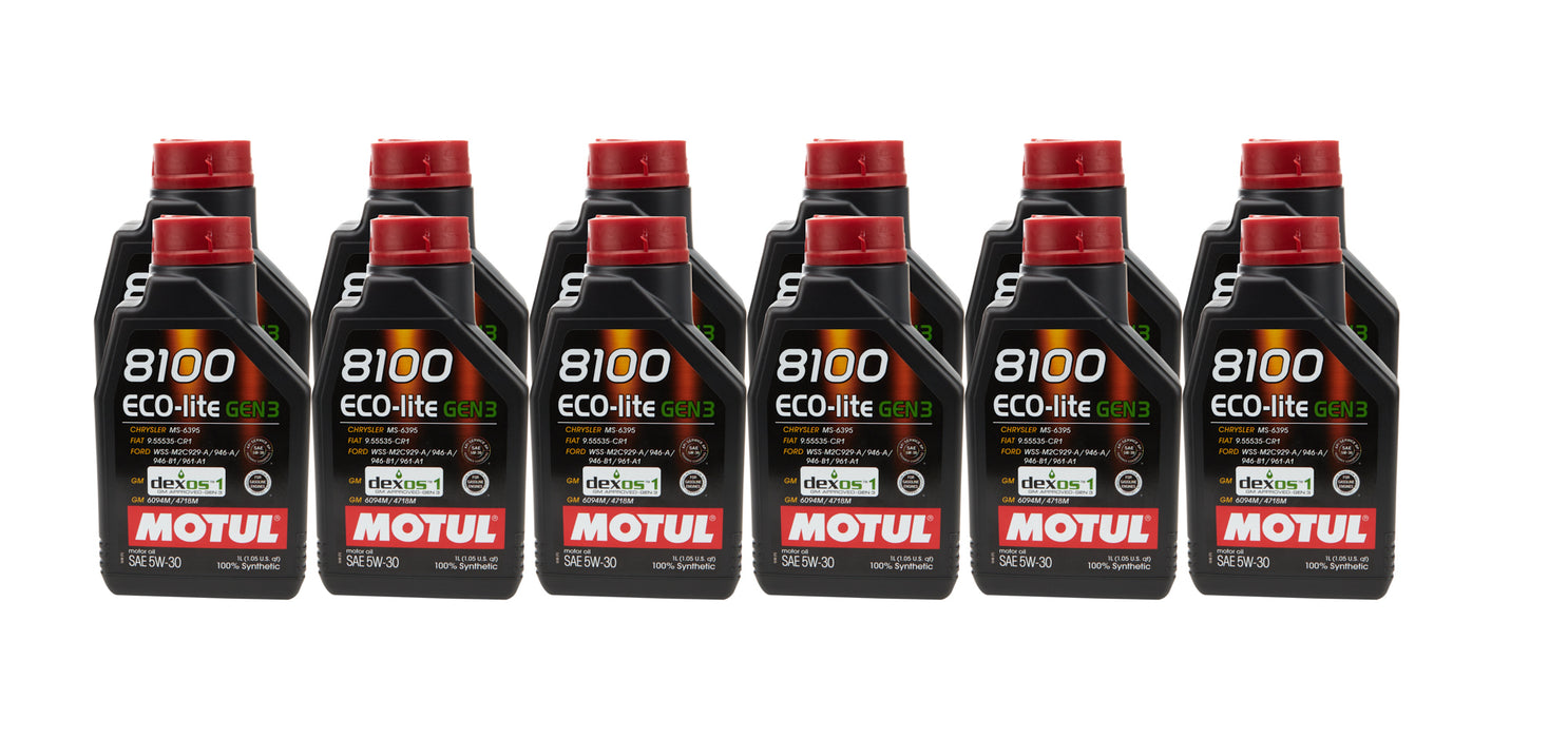 MOTUL USA 111361-12 8100 Eco-Lite Gen3 5w30 Case 12X1L