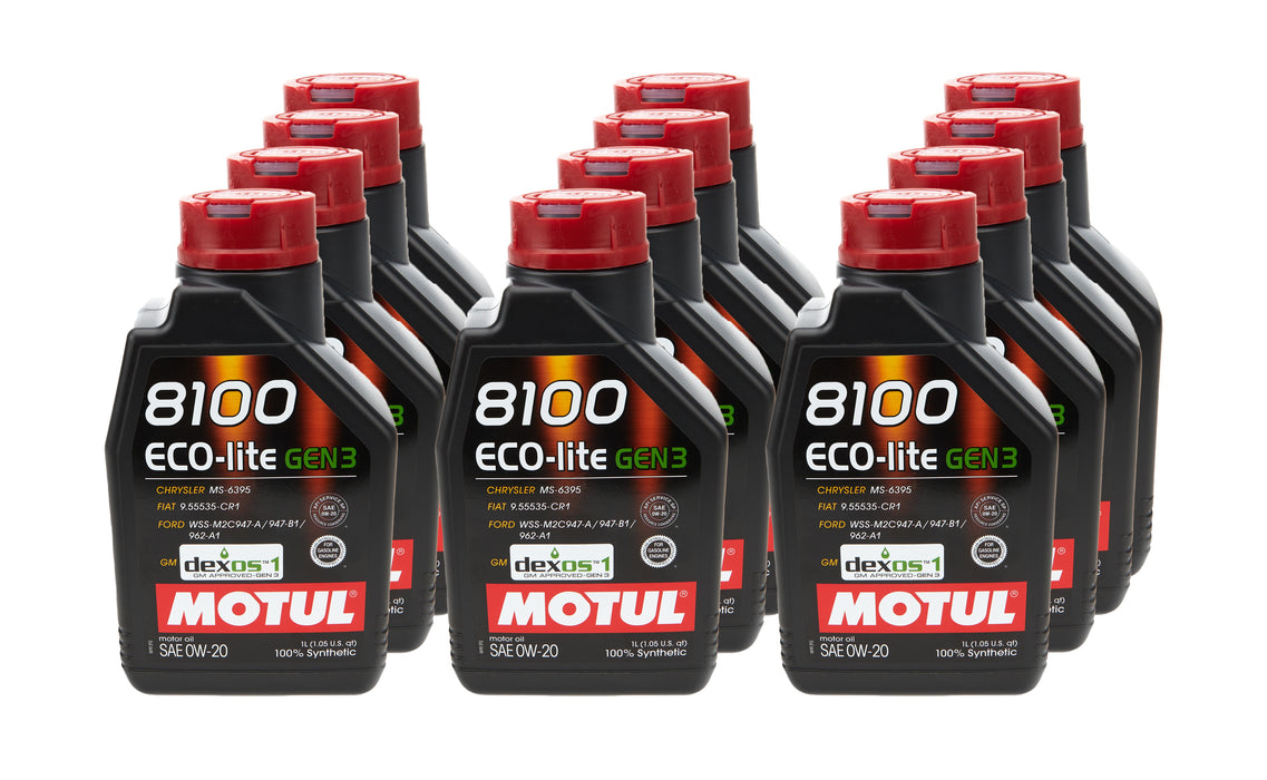 MOTUL USA 111363-12 8100 Eco-Lite Gen3 0w20 Case 12X1L