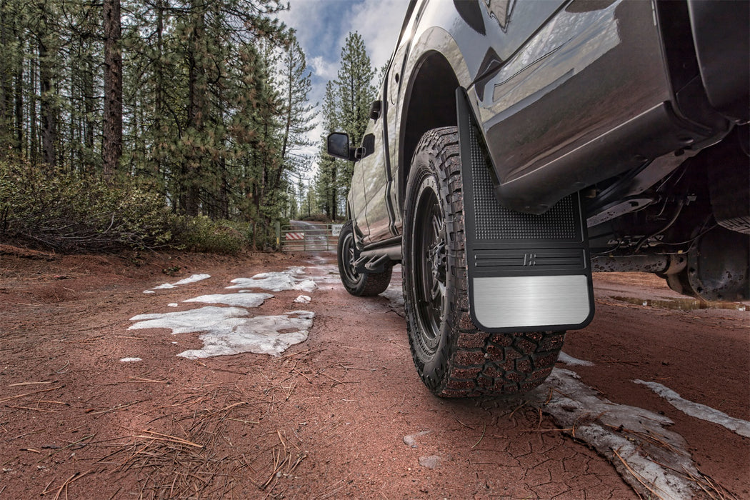 Husky Liners 55001 MudDog Mud Flaps-Rubber Front Mud Flaps-12IN w/Weight for Select Buick Enclave, Buick Rainier, Cadillac Escalade, Cadillac Escalade ESV, Cadillac Escalade EXT, Chevrolet Avalanche, Chevrolet Avalanche 1500, Chevrolet Avalanche 2500,