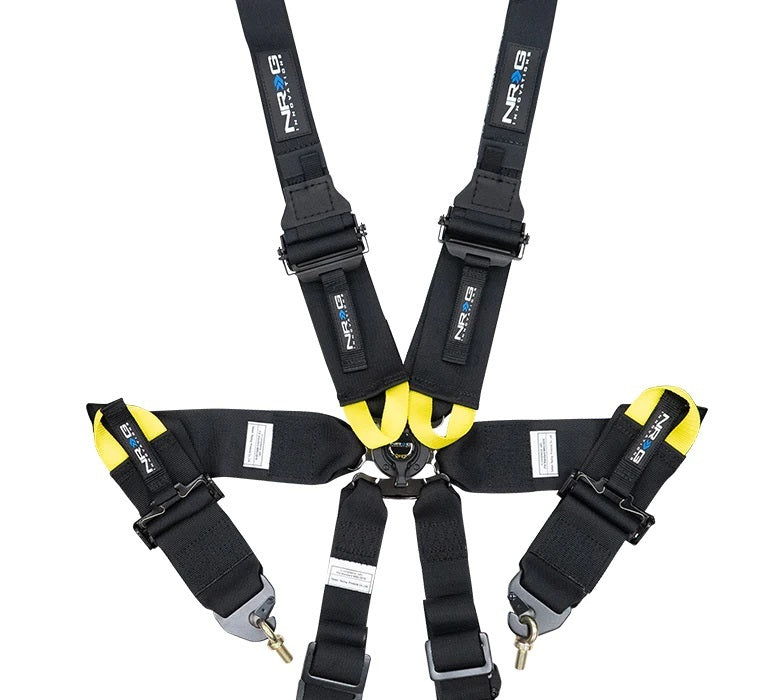 NRG INNOVATION SBH-HRS6PCBK Harness 6pt Camlock Black Hans FIA