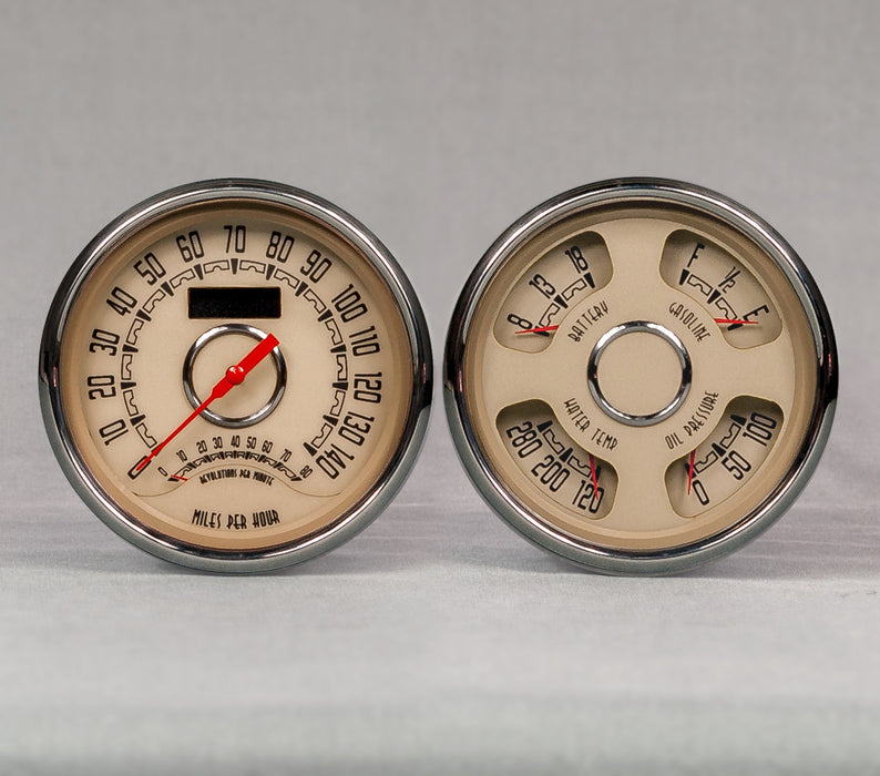 NEW VINTAGE USA 37215-02 Woodward 2 Gauge Kit Speed/Tach Quad Gauges