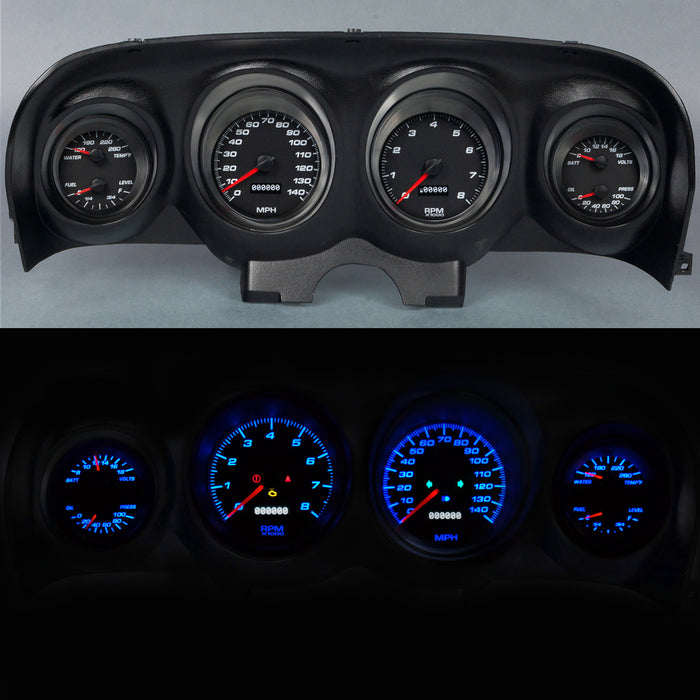 NEW VINTAGE USA 69790-01 Gauge Kit Mustang 69-70 Perf II Black