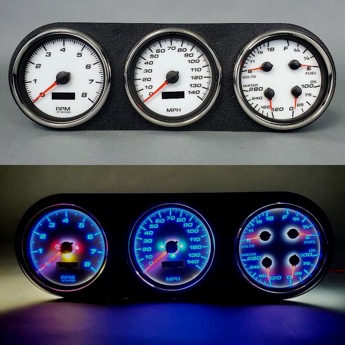 NEW VINTAGE USA 81021-03 Gauge Kit Dodge Truck 81-93 Perf II Wht