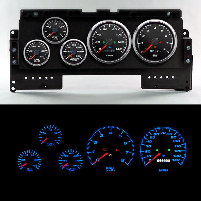 NEW VINTAGE USA 92201-01 Gauge Kit Ford Truck 92-96 Perf II Black