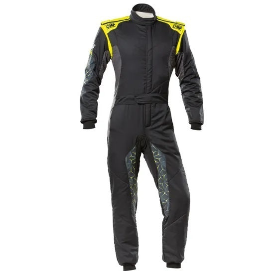 OMP RACING, INC. IA0-1864-A01-178-56 TECNICA HYBRID OVERALL F IA 8856-2018 BLACK / FLU