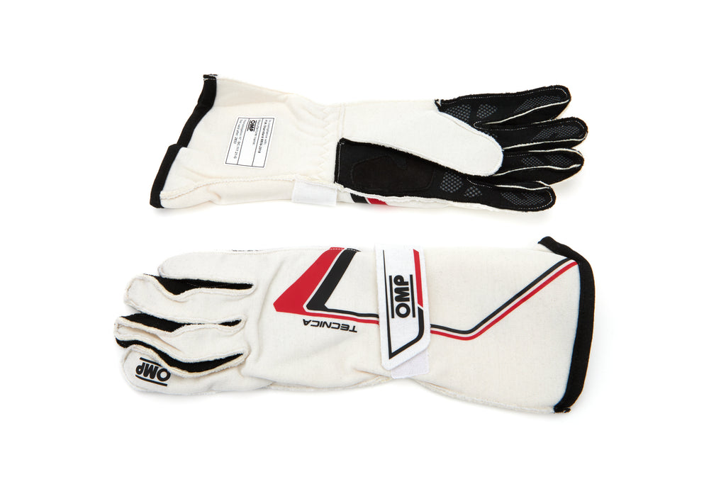 OMP RACING, INC. IB0-0772-A01-020-S Tecnica Gloves White Small