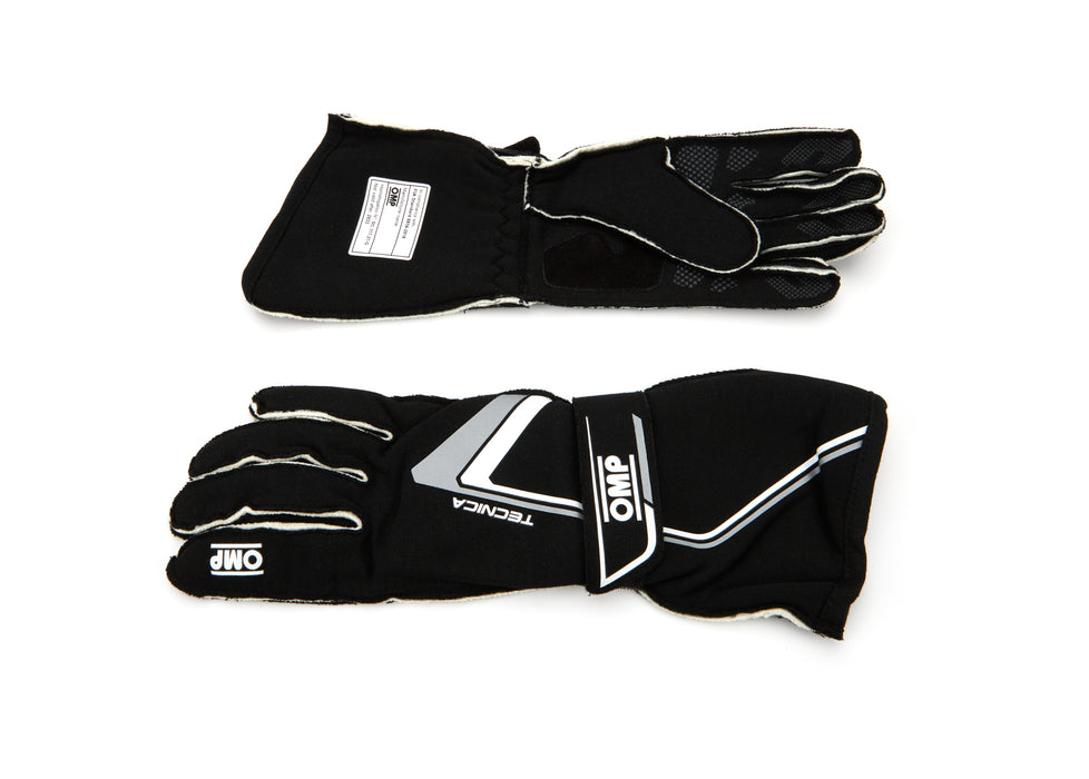 OMP RACING, INC. IB0-0772-A01-071-L Tecnica Gloves Black And White Large