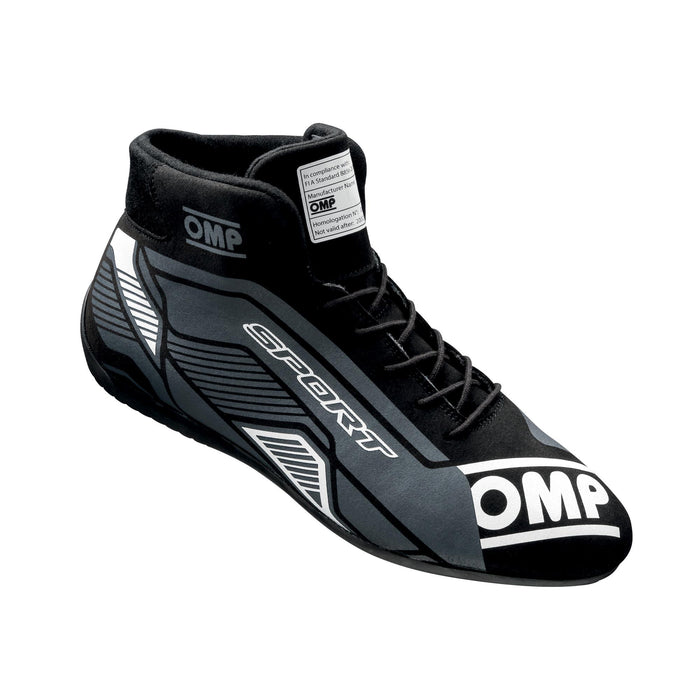 OMP RACING, INC. IC0-0829-A01-076-43 OMP SPORT SHOES FIA 8856 -2018 BLACK / WHITE SZ.