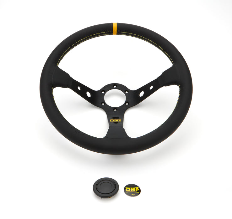 OMP RACING, INC. OD0-1956-071 Corsica Steering Wheel Black Leather