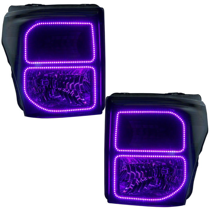 Oracle Lighting 2383-335 ORACLE Lighting 2011-2016 Ford F-250/350 Superduty LED Headlight Square Halo Kit - Truck Part Superstore