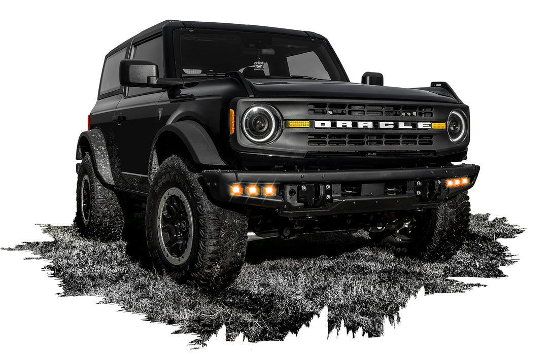 Oracle Lighting 5890-005 ORACLE Lighting 2021-2022 Ford Bronco Triple LED Fog Light Kit for Steel Bumper - Truck Part Superstore
