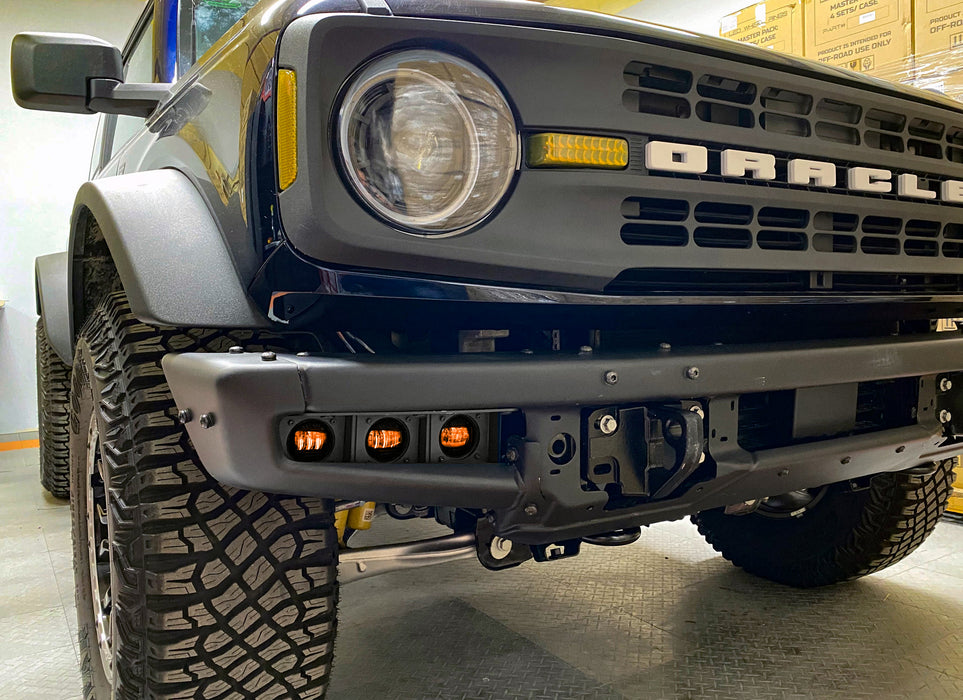 Oracle Lighting 5890-005 ORACLE Lighting 2021-2022 Ford Bronco Triple LED Fog Light Kit for Steel Bumper - Truck Part Superstore