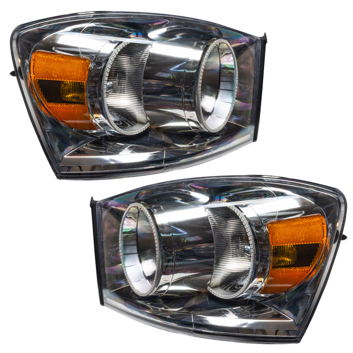 Oracle Lighting 7034-335 ORACLE Lighting 2007-2008 Dodge Ram Pre-Assembled LED Halo Headlights - Truck Part Superstore