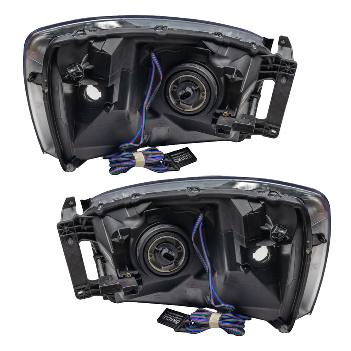 Oracle Lighting 7034-335 ORACLE Lighting 2007-2008 Dodge Ram Pre-Assembled LED Halo Headlights - Truck Part Superstore