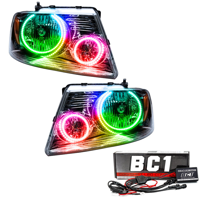 Oracle Lighting 7043-335 ORACLE Lighting 2005-2008 Ford F-150 Pre-Assembled LED Halo Headlights - Truck Part Superstore