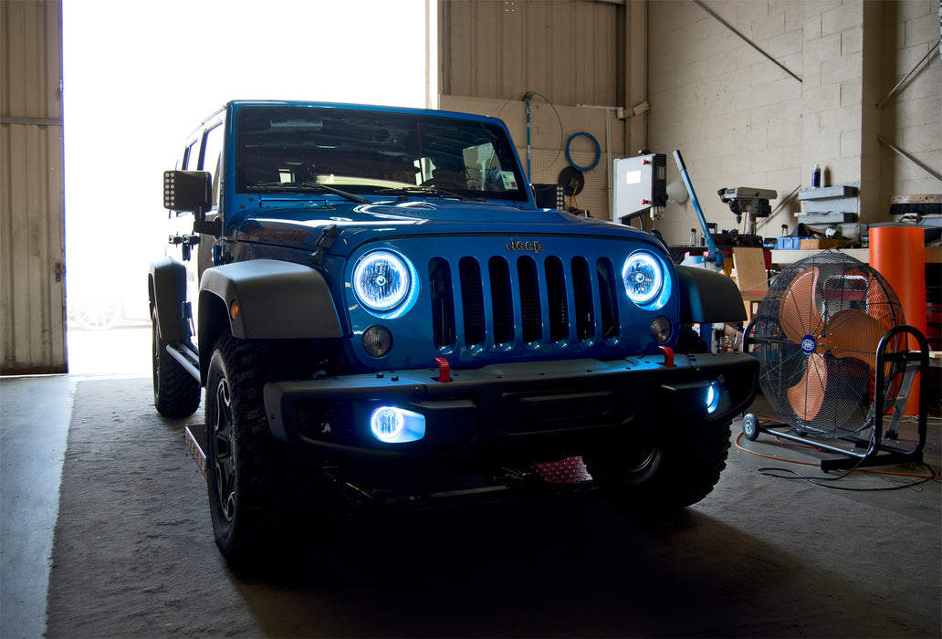 Oracle Lighting 7079-335 ORACLE Lighting 2007-2016 Jeep Wrangler JK Pre-Assembled LED Halo Headlights - Truck Part Superstore
