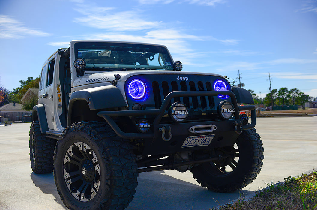 Oracle Lighting 7079-335 ORACLE Lighting 2007-2016 Jeep Wrangler JK Pre-Assembled LED Halo Headlights - Truck Part Superstore