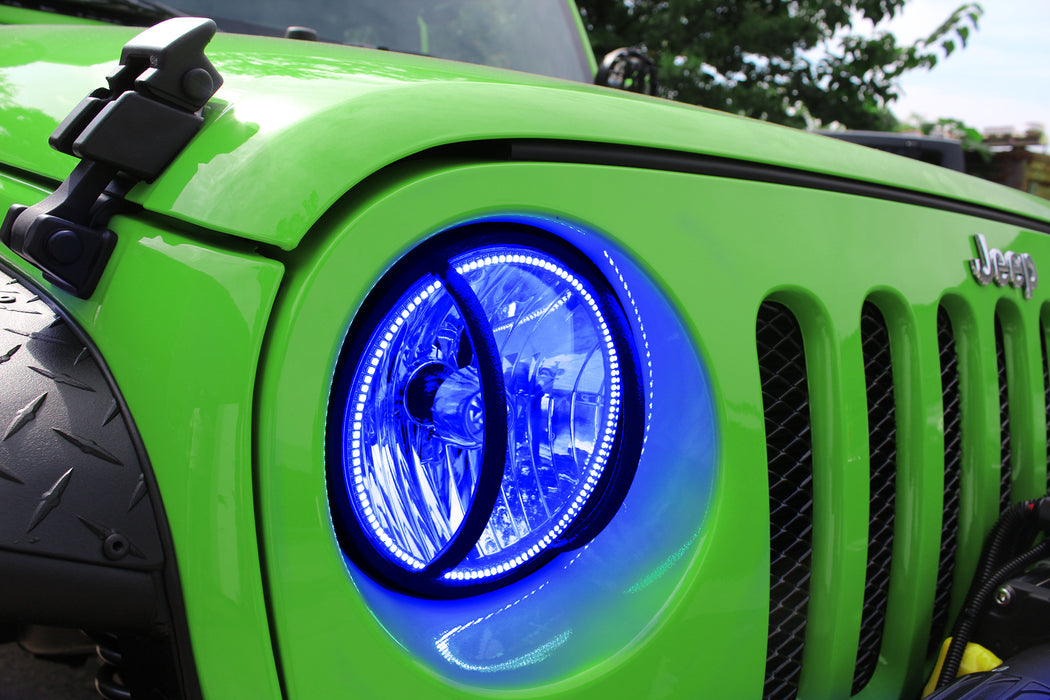 Oracle Lighting 7079-335 ORACLE Lighting 2007-2016 Jeep Wrangler JK Pre-Assembled LED Halo Headlights - Truck Part Superstore