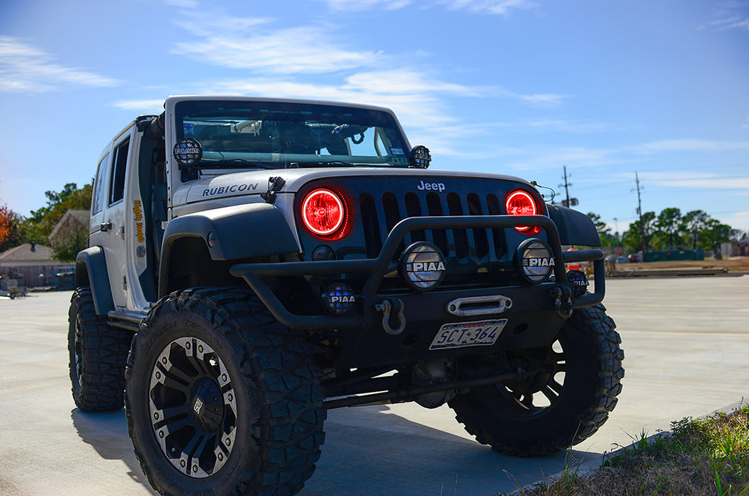 Oracle Lighting 7079-335 ORACLE Lighting 2007-2016 Jeep Wrangler JK Pre-Assembled LED Halo Headlights - Truck Part Superstore