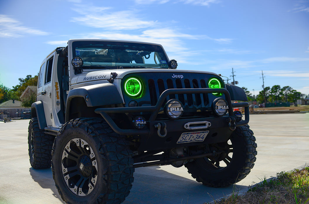 Oracle Lighting 7079-335 ORACLE Lighting 2007-2016 Jeep Wrangler JK Pre-Assembled LED Halo Headlights - Truck Part Superstore