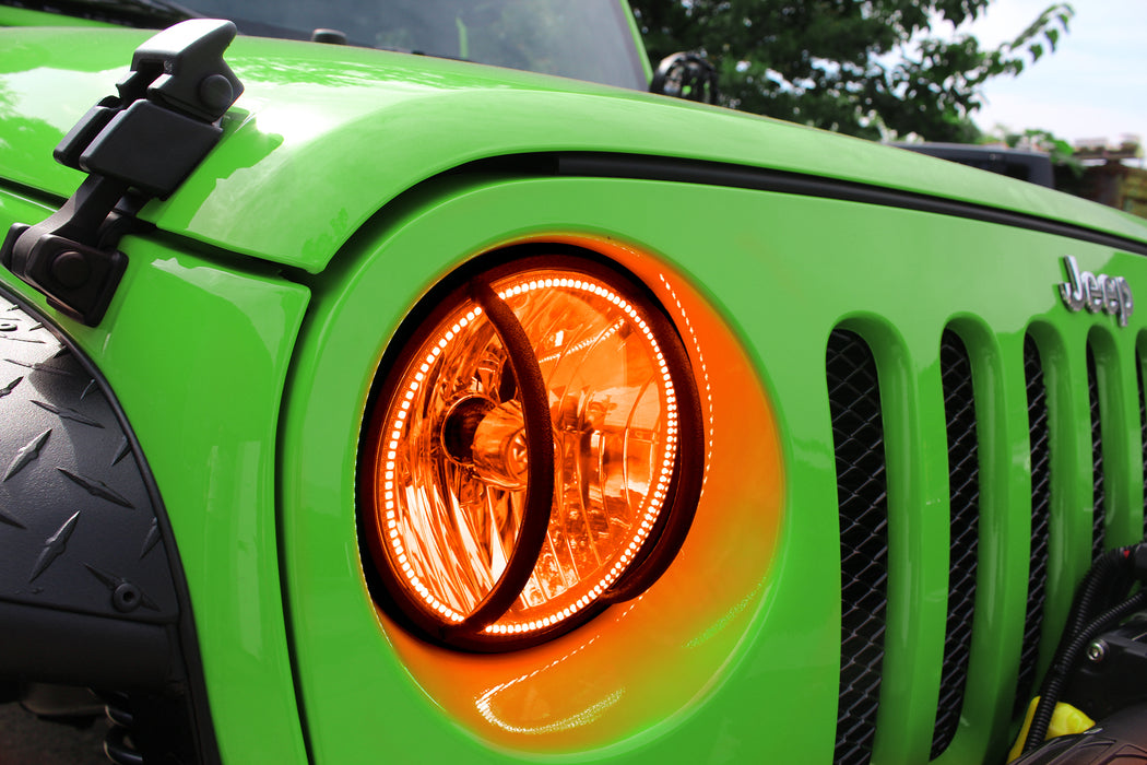 Oracle Lighting 7079-335 ORACLE Lighting 2007-2016 Jeep Wrangler JK Pre-Assembled LED Halo Headlights - Truck Part Superstore
