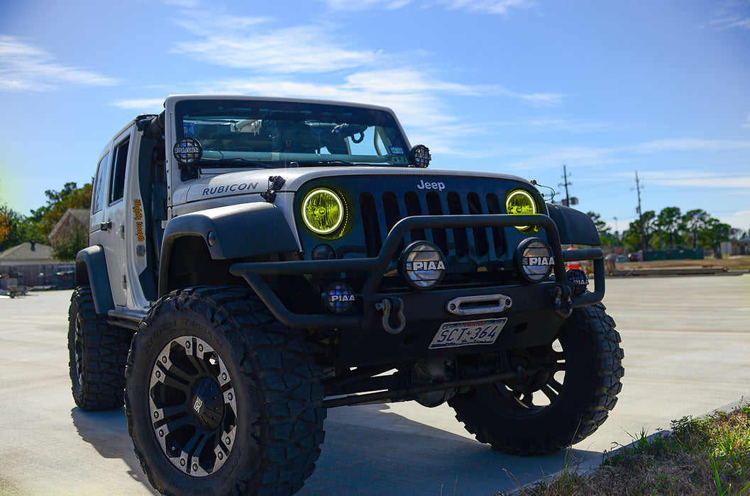 Oracle Lighting 7079-335 ORACLE Lighting 2007-2016 Jeep Wrangler JK Pre-Assembled LED Halo Headlights - Truck Part Superstore