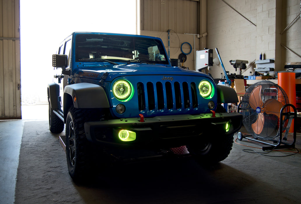 Oracle Lighting 7079-335 ORACLE Lighting 2007-2016 Jeep Wrangler JK Pre-Assembled LED Halo Headlights - Truck Part Superstore