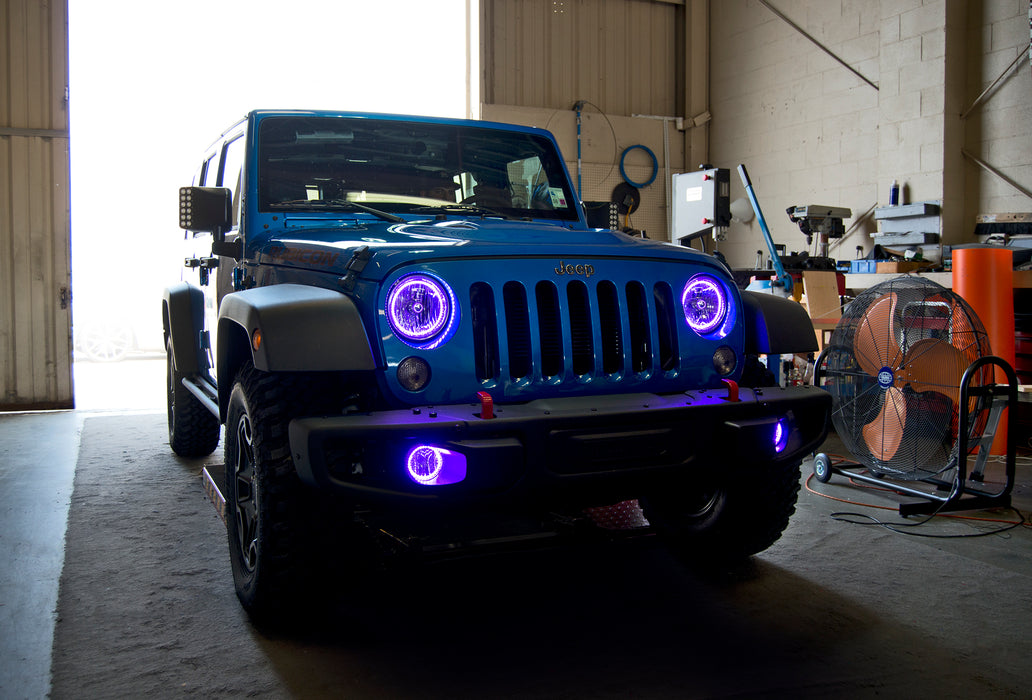 Oracle Lighting 7079-335 ORACLE Lighting 2007-2016 Jeep Wrangler JK Pre-Assembled LED Halo Headlights - Truck Part Superstore