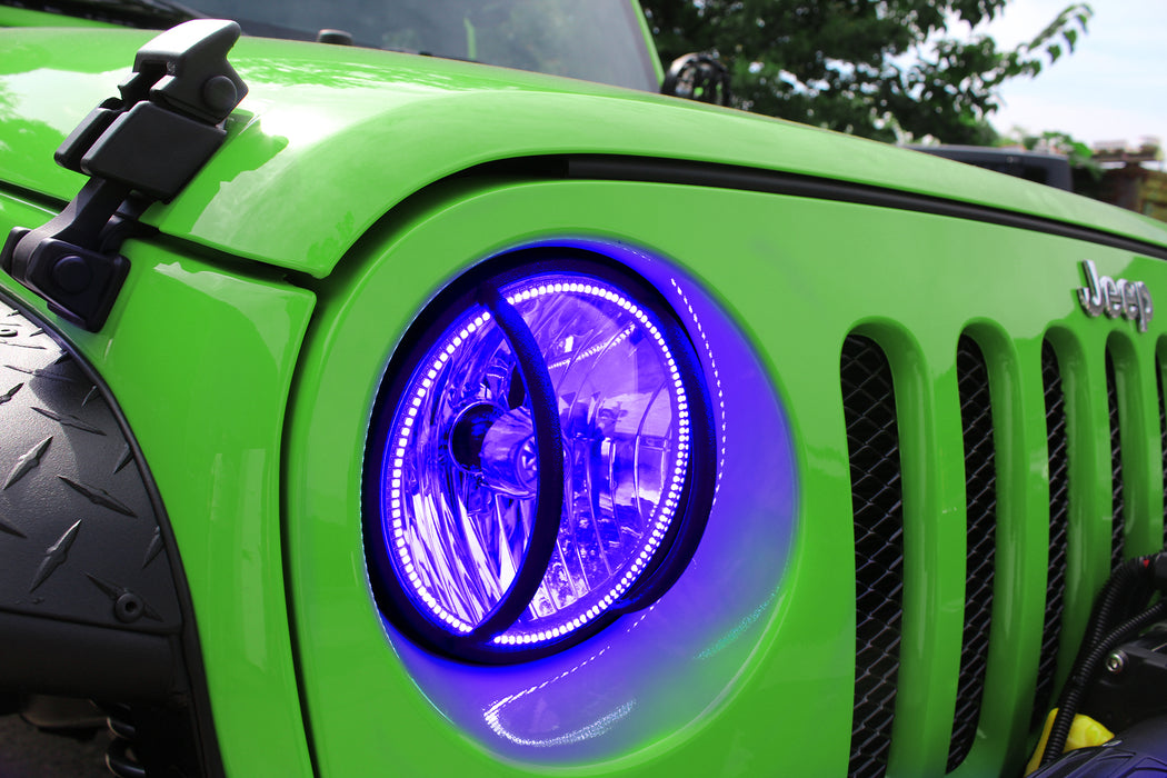 Oracle Lighting 7079-335 ORACLE Lighting 2007-2016 Jeep Wrangler JK Pre-Assembled LED Halo Headlights - Truck Part Superstore