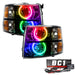 Oracle Lighting 7105-335 2007-2013 Chevrolet Silverado LED Round Style Halo Headlights - (Black Housing) - Truck Part Superstore
