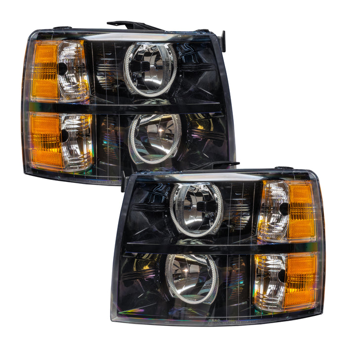 Oracle Lighting 7105-335 2007-2013 Chevrolet Silverado LED Round Style Halo Headlights - (Black Housing) - Truck Part Superstore